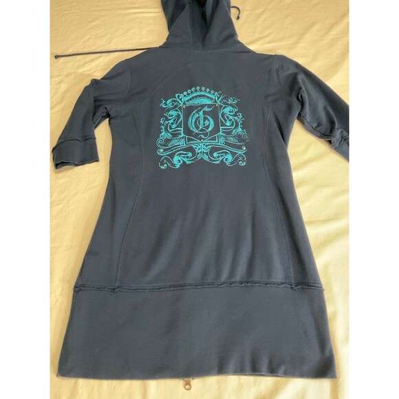 Women's Large Guess Blue Zip up Dress / Hoodie - Picture 7 of 8